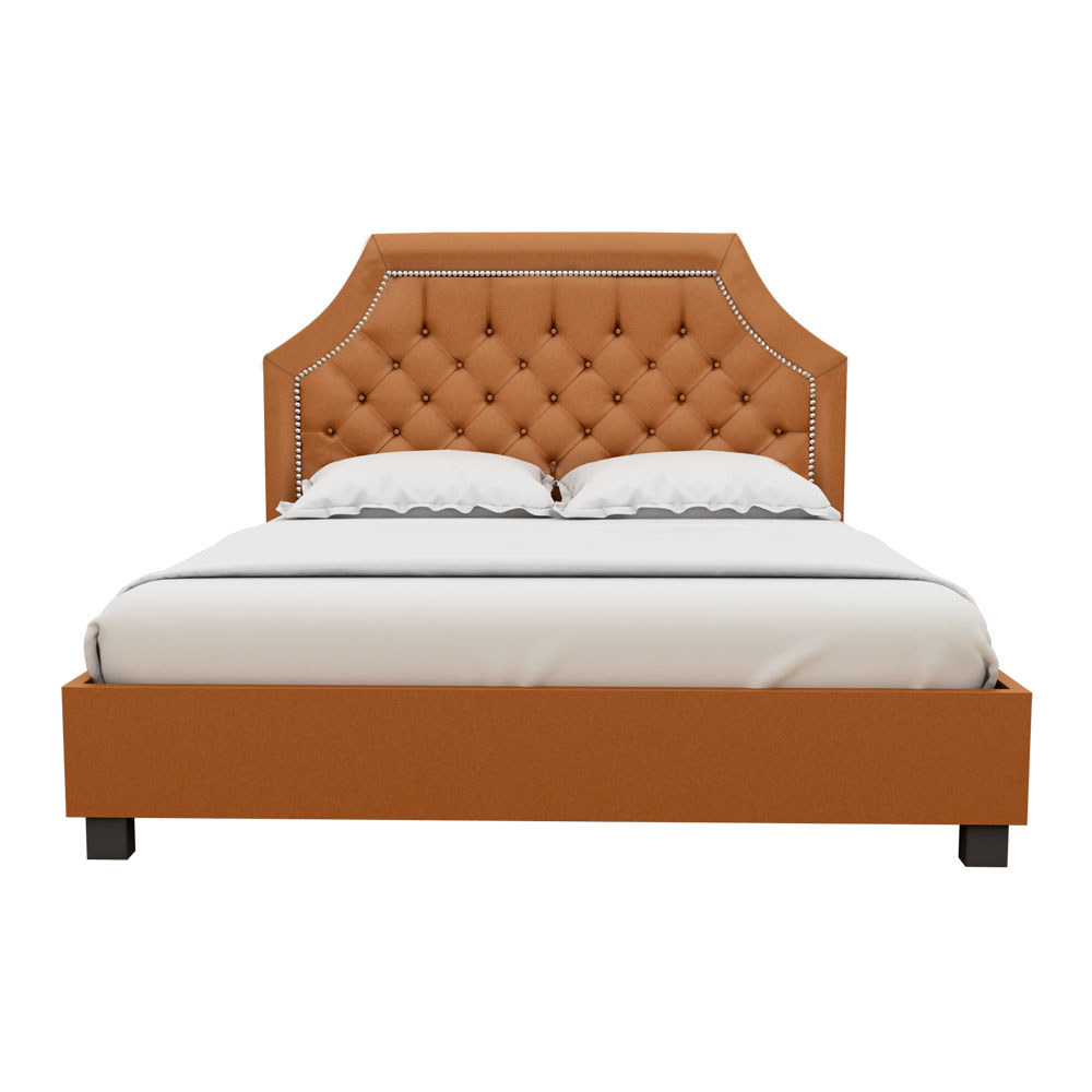 Royal High Queen size Bed-Orange